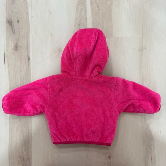 North Face Reversible Jacket Coat Baby Infant Girl's 0-3 Month Hood Pink - Picture 9 of 12